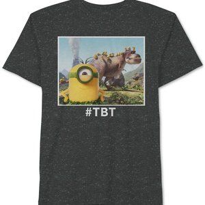 Despicable Me Youth Minion #TBT Dinosaur Gray Short Sleeve T-Shirt EUC